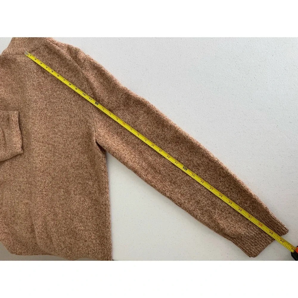 Tasso Elba Men's‎ Lambswool Brown Zip Front Sweater Cardigan Size Medium